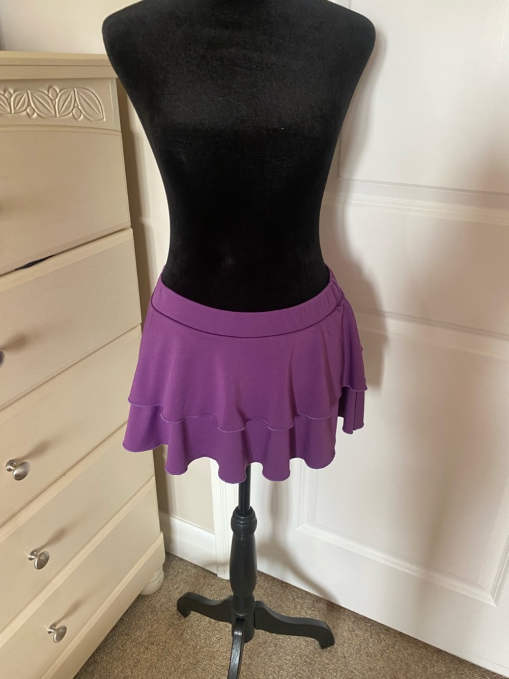 Y2K Vibes Women's Purple Tiered Skater Skirt
